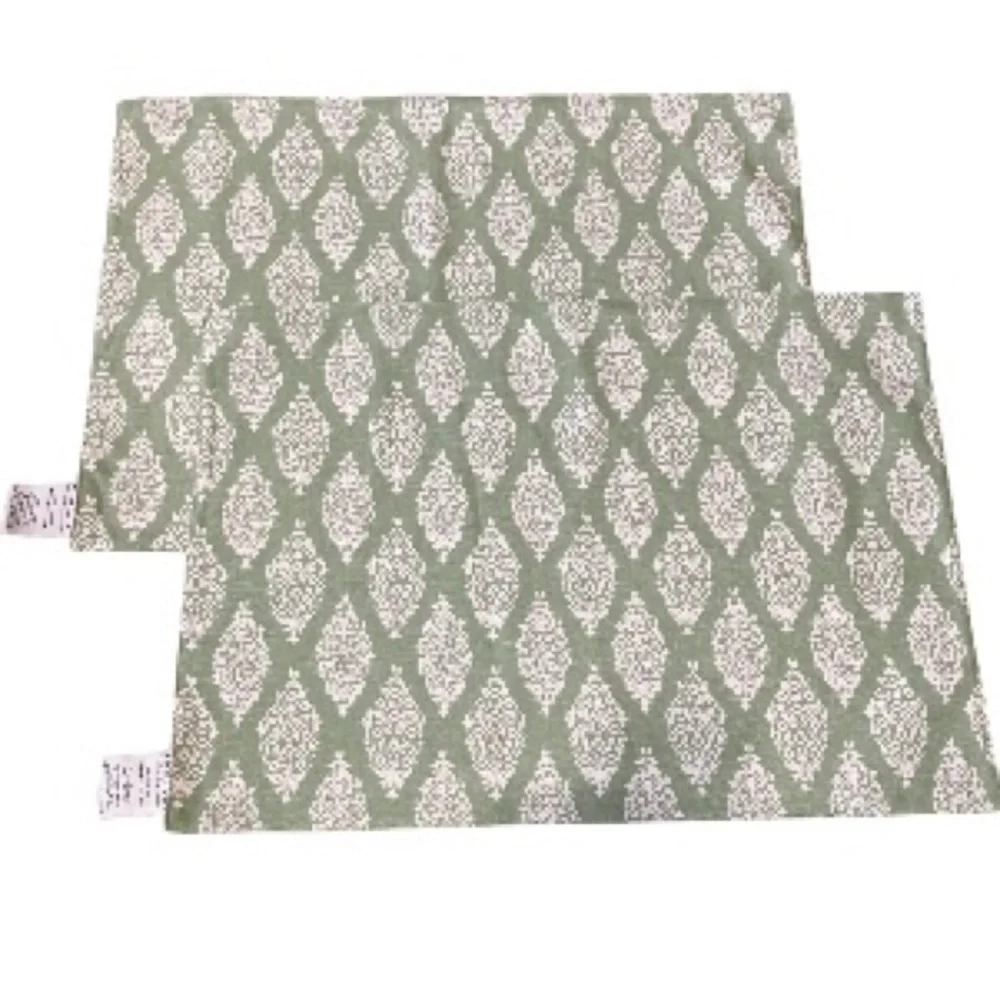 POTTERY BARN Linen Cotton Set of 2 Mediterranean Indian Placemats 20 x 14 in